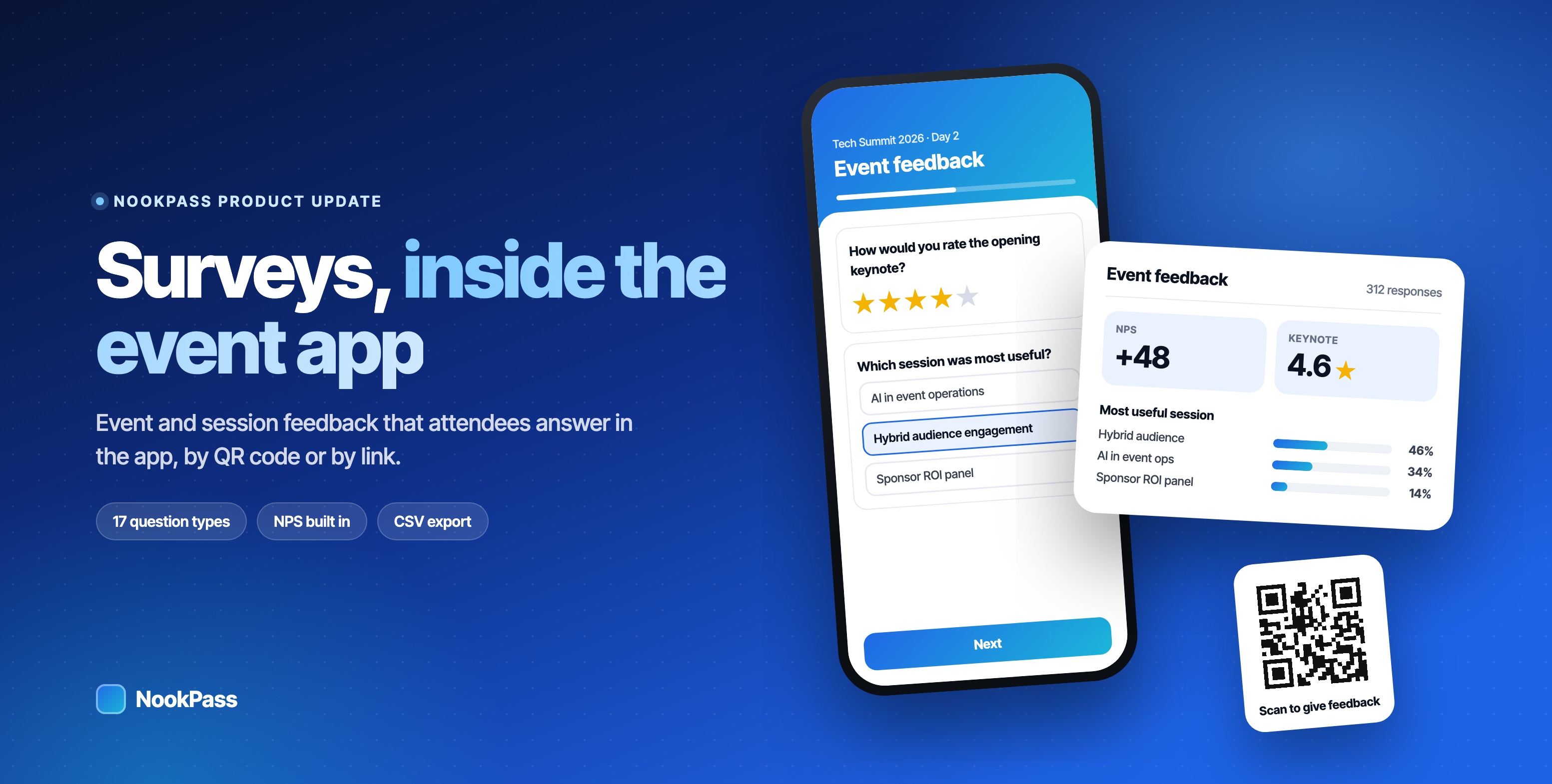 Event Feedback Surveys, Inside the Event App: NookPass Surveys Are Here